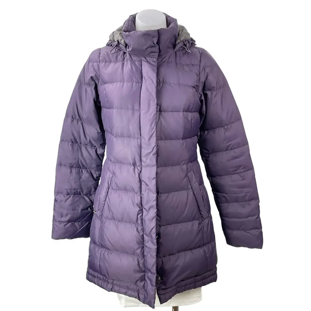 The North Face Women's Purple Long Sleeves Quilted Hooded Puffer Coat Jacket S/P